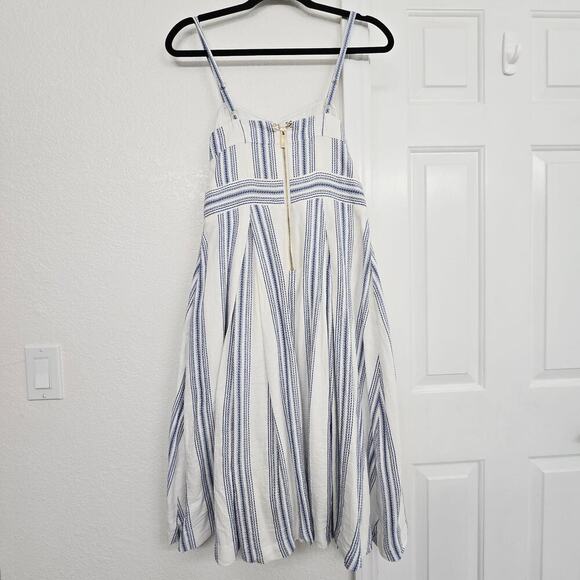 RACHEL Rachel Roy Lola Dress Cotton Stripe Cut-Out Twist Bodice Knee-Length 2 - Picture 4 of 13